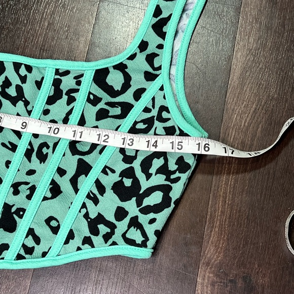 Shein Mint Cheetah Corset Top - Picture 2 of 6